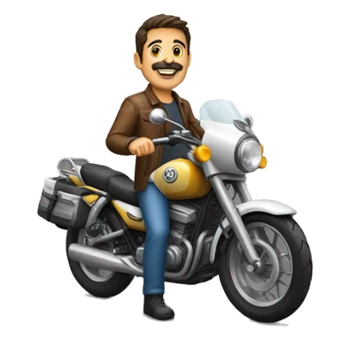 motociclista homem 40 anos fazendo joia  sticker