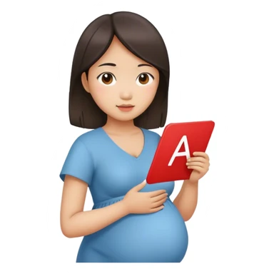 pregnant asian girl x red letter sticker