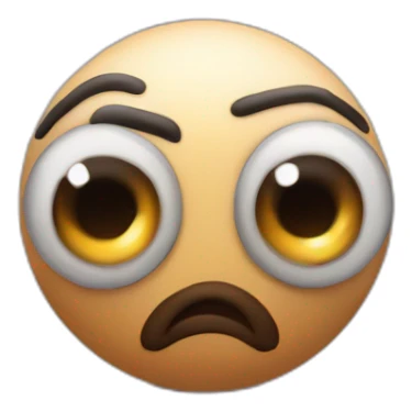 3d sphere with a cartoon Zoglin skin texture with big thoughtful eyes sticker