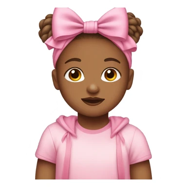 Medium skin tone, Babygirl , with a pink bow and a pink onesie ￼ sticker