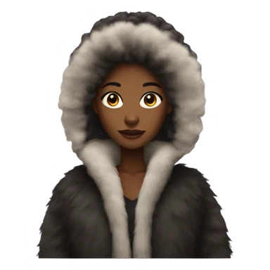 Black girl with fur coat sticker