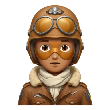 renard aviateur, casque en cuir vintage marron , écharpe blanche, blouson aviateur, sticker