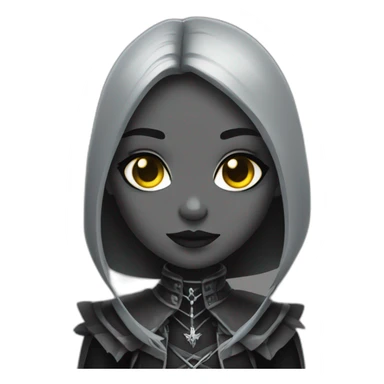 goth warlock girl grey skin sticker