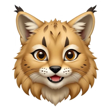 Cinematic-realistic cute-Lynx-Portrait-Emoji – Head tilted dramatically with an exaggeratedly amused expression, featuring a thick, tufted golden-brown coat with striking black ear tufts, wide, expressive amber eyes filled with playful disbelief. zoomed out to show shoulders sticker