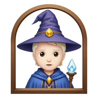 A tiny wizard looking out of a window  sticker