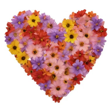 A heart made out of flowers  sticker