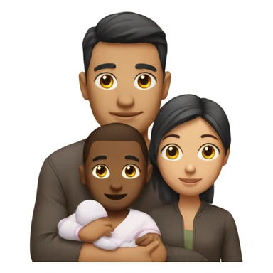 A couple with a baby  sticker