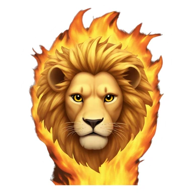 Lion on fire inspired by escanor from 7ds sticker