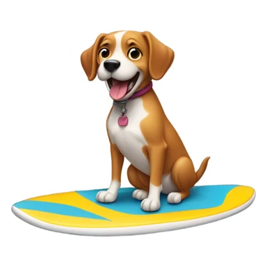 Dog in a surfboard sticker
