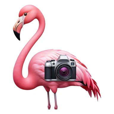 Flamingo mit Kamera um den Hals sticker