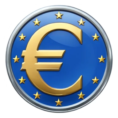 Transparent blue euro coin sticker