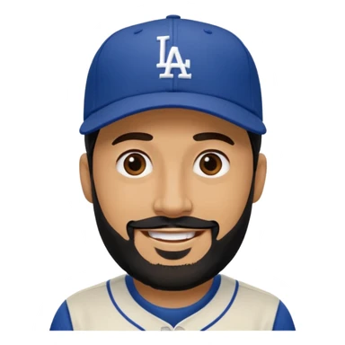 Can you make a guy with a black beard wearing an LA dodger hat? sticker