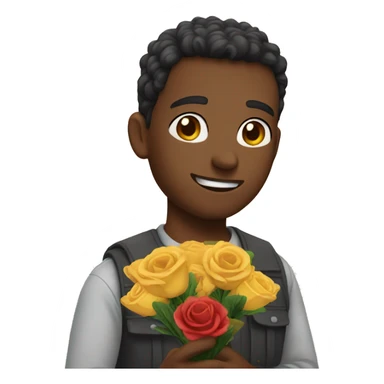 Boyfriend offering flowers  sticker