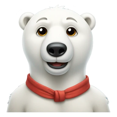 polar bear with a bow  sticker