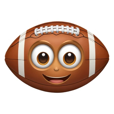 An American football with big eyes and cute smile sticker