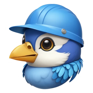 cute toon bird with helmet sticker