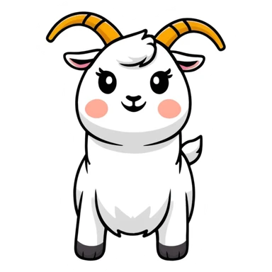 playful cartoon goat character in colorful style sticker
