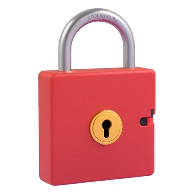 Closed padlock with a key inserted into it sticker