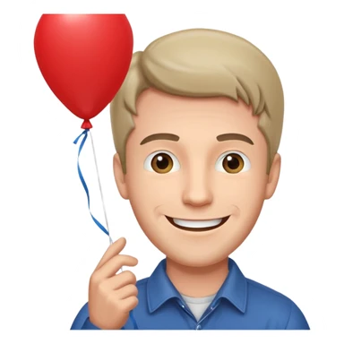 man with balloon sticker