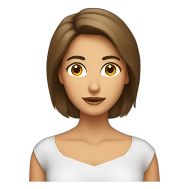 mujer pelo castaño hasta los hombros con anteojos cuadrados y ojos castaños sticker