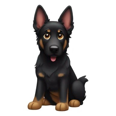 Black German shepherd with floppy ears sticker