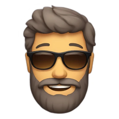 happy dad with beard and sunglasses sticker