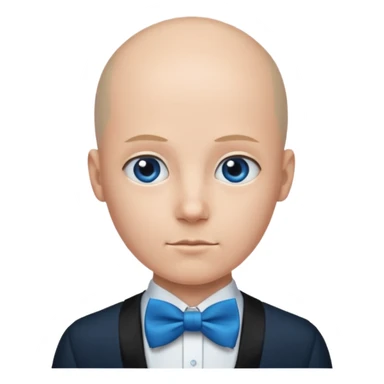 Bald with blue bow tie, balck dress sticker