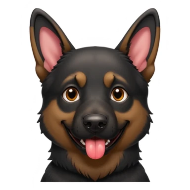 cartoon style dark German Shepherd dog withlonger tongue hanging out  sticker