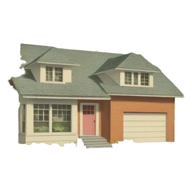house 1950s sticker