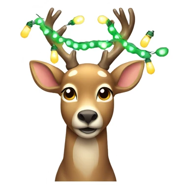 deer with christmas lights sticker