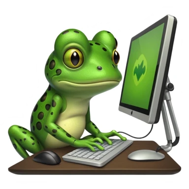 frog png with desktop computer works deeply sticker