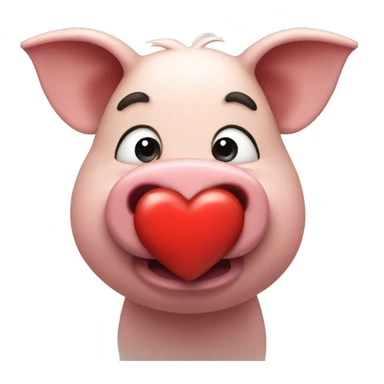 piggy with a red heart sticker