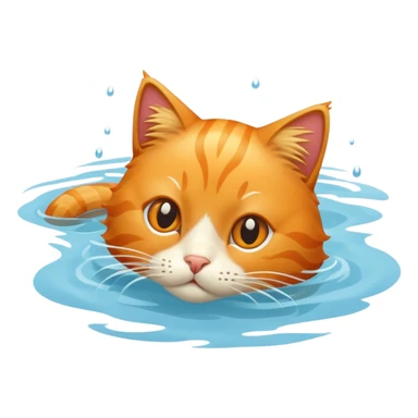 Cat is swimming  sticker