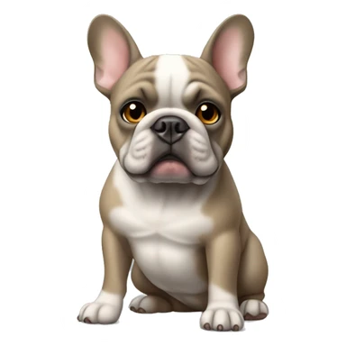 Gray and tan French bull bulldog missing front right arm  sticker