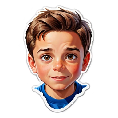 realistic portrait of a boy sticker
