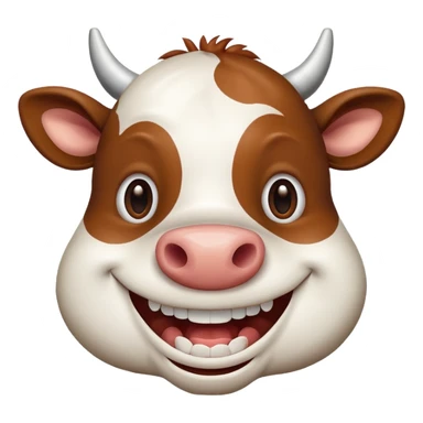 cow smiling widely showing big teeth sticker