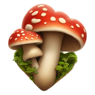heart with growing mushrooms  sticker