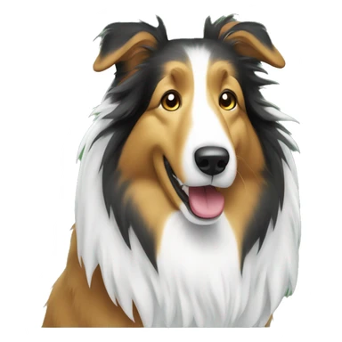 Christmas rough collie sticker
