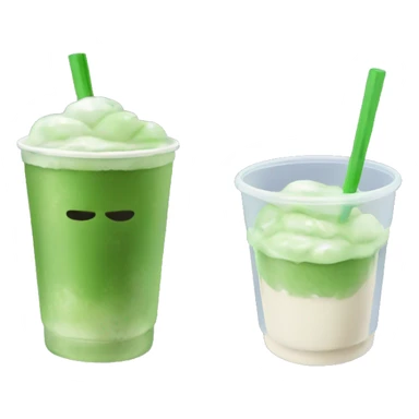 iced matcha in a plastic cup sticker