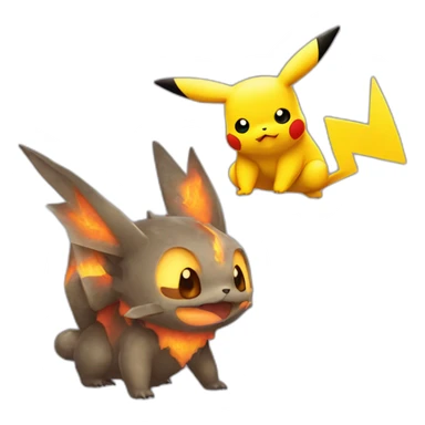 Pikachu et Dracaufeu calin sticker