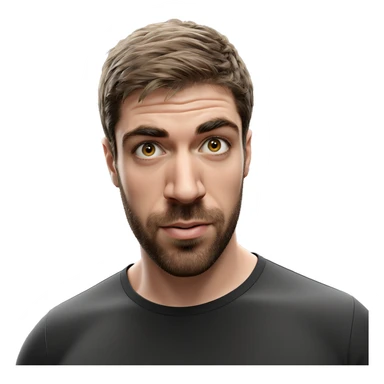 male portrait in black shirt sticker