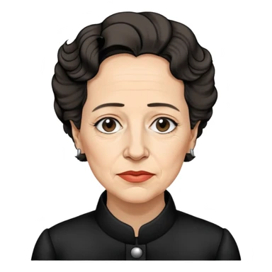 a hand drawn black outline portrait of Hannah Arendt sticker