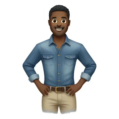 stylish male in denim button down shirt sticker