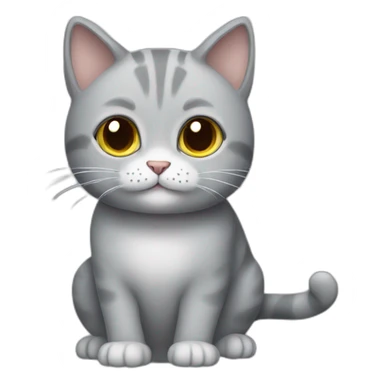 Cute grey cat, not fat sticker