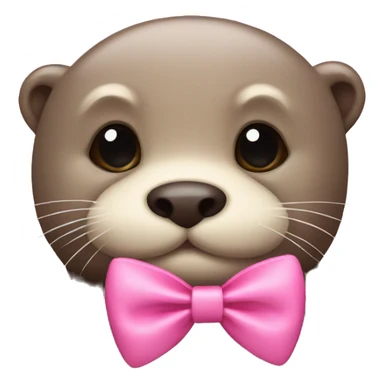 otter with a pink bow sticker