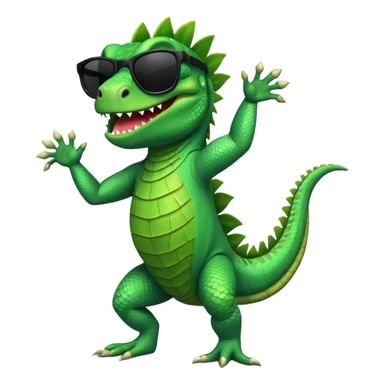 capitalist iguana with black sunglasses dancing sticker