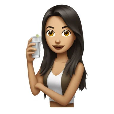 brunette drinking a shot of vodka sticker