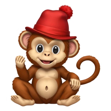 red circus monkey sticker