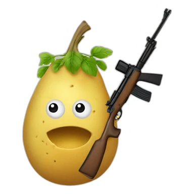 Patate avec lunette de soleil et fusil sticker
