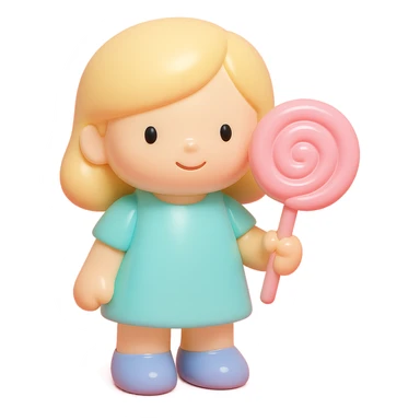 pink lollipop, vinyl figure style sticker